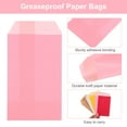thumbnail image 3 of Uxcell 100Pcs Kraft Paper Treat Bags, 6" x 3" Greaseproof Candy Bags Flat Favor Bags Small Gift Bags, Pink, 3 of 6