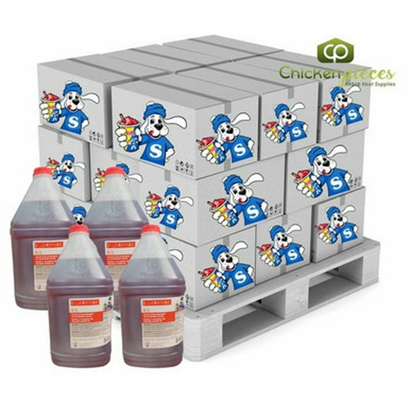 Slush Puppie Sour Strawberry Slushy Syrup 5:1 Concentrate Bulk 135 oz/4L - 4/Case (PALLET OF 48 CASES)- TOTAL 192 UNITS