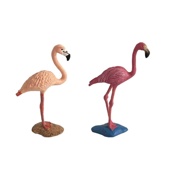 2 Unids Modelos de Flamingo Juguete Simulación de Aves Modelo Figurita de Plástico Niños Aprendizaje Educativo Naturaleza Juguetes Inicio Mini shamjiam Adorno Micro Paisaje