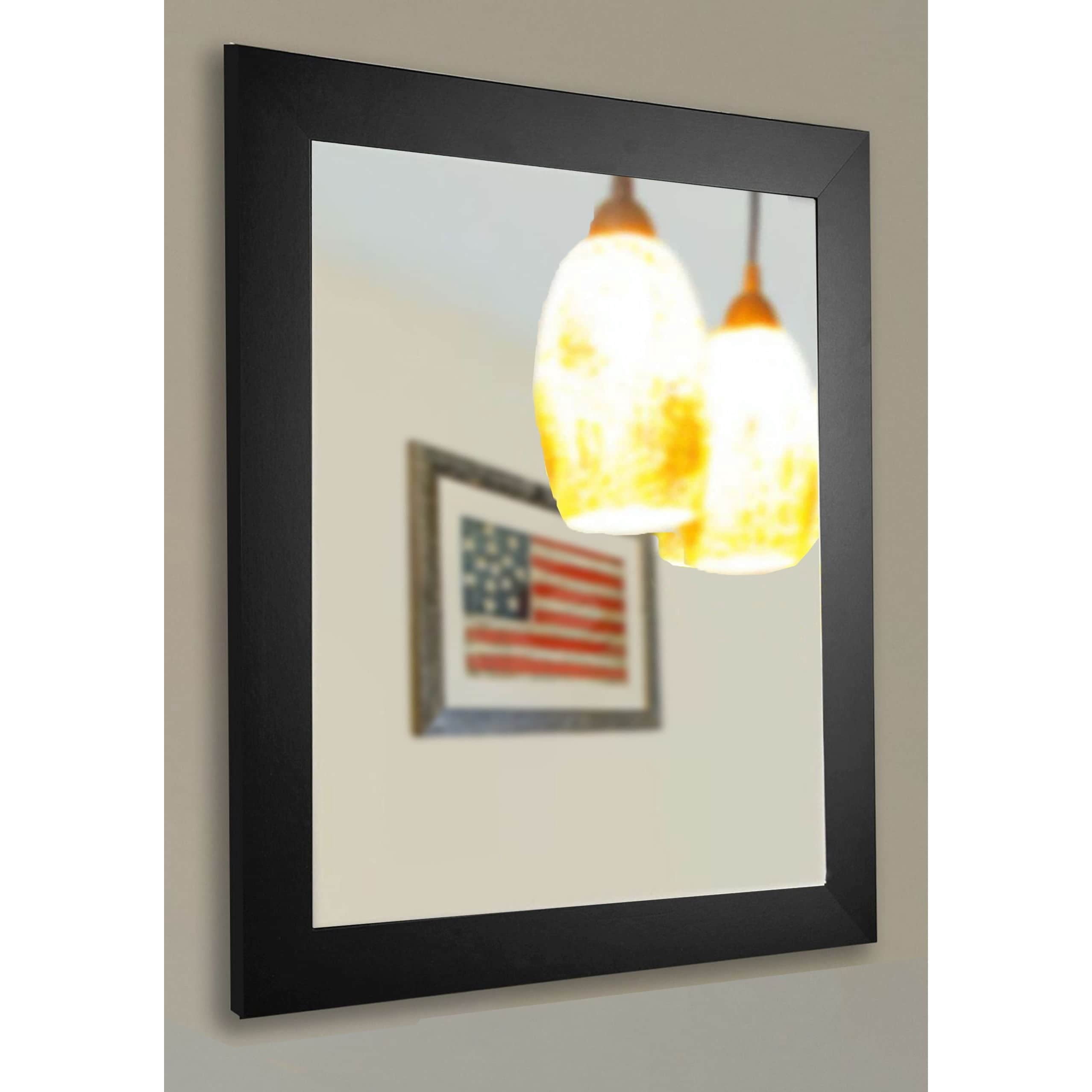 Rayne Mirrors American Made Rayne Black Satin Wide Vanity Wall Mirror