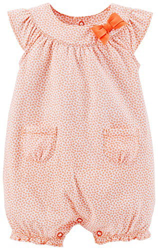 - Coral Carters Baby Girls Print Bubble Romper Baby 3 Months