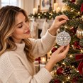 thumbnail image 4 of 3PC Christmas Hanging Ornaments Christmas Ball Ornaments Decorative Hanging Pendants, Champagne Glitter Shatterproof Baubles with Pearl Sequin Finishes for Xmas Tree 3.15Inch, 4 of 5