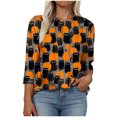 thumbnail image 4 of YDFCWXW Halloween T Shirts for Women Casual 3/4 Sleeve Tops 2025 Halloween Shirts for Teens Dark Gray, XXXL, 4 of 9