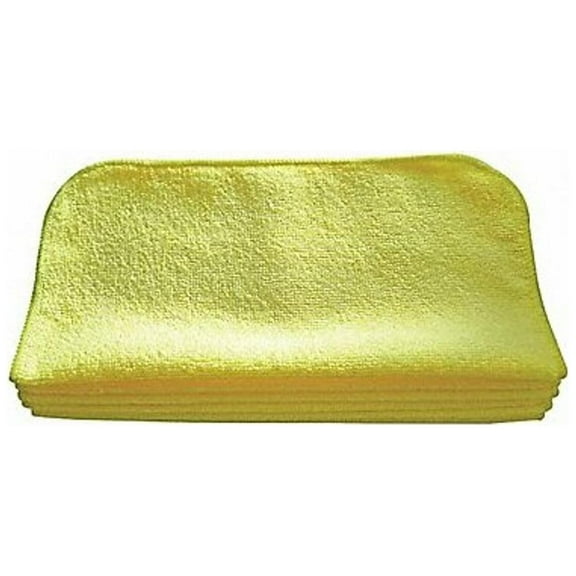 Tough Guy Microfiber Cloth Wipe 12" x 12", Yellow, 12PK 32UV04