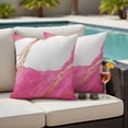 thumbnail image 2 of Outdoor Pillow Cover Abstract Marble Set of 2 Waterproof Throw Pillowcases Marble Pink Decorative Patio Furniture Pillows for Couch Garden Indoor & Outdoor Use, 2 of 9