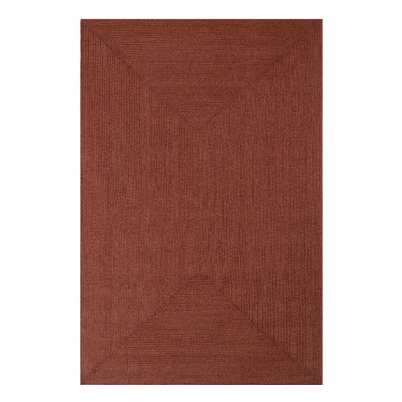 BNM Bohemian Indoor/ Outdoor Solid Rug, 5' x 8', Brick