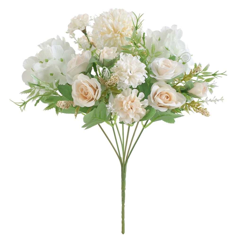 Christmas Saving Clearance! Sruiluo Peony Silk Hydrangea Bouquet Decor  Plastic Carnations Daisy Realistic Flower Arrangements Wedding Decoration  Table Centerpieces, for Home Office Party Decor Green 