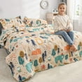 thumbnail image 2 of Quilt Set Queen Bedspread Coverlet Kids Queen Quilts Cartoon Bear Quilt Bedding Kids Quilt Bedspread Forest Animal Bear Print Kids Quilt Collection Home Lightweight Bedding Reversible Boys Coverlet, 2 of 4