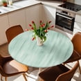 thumbnail image 3 of Green Fitted Tablecloth with Elastic Edged, Round Table Cloth for Dining Table, Modern Abstract Art Ombre Striped Waterproof Oil Proof Table Cover for Indoor Outdoor 55"-60", 3 of 8