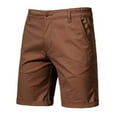 thumbnail image 3 of Xcmzpl Golf Shorts Men Elastic Waist Knee Length Shorts Solid Casual Baggy Summer Shorts Lightweight Going Out Shorts with Pockets, 3 of 5
