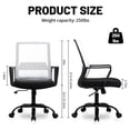 thumbnail image 7 of YRLLENSDAN Mesh Home Office Chair for Adults, Adjustable Height Computer Chair with Lumbar Support Arms, Ergonomic Swivel Rolling Desk Chair for Women Men Executive, (White, 2), 7 of 7