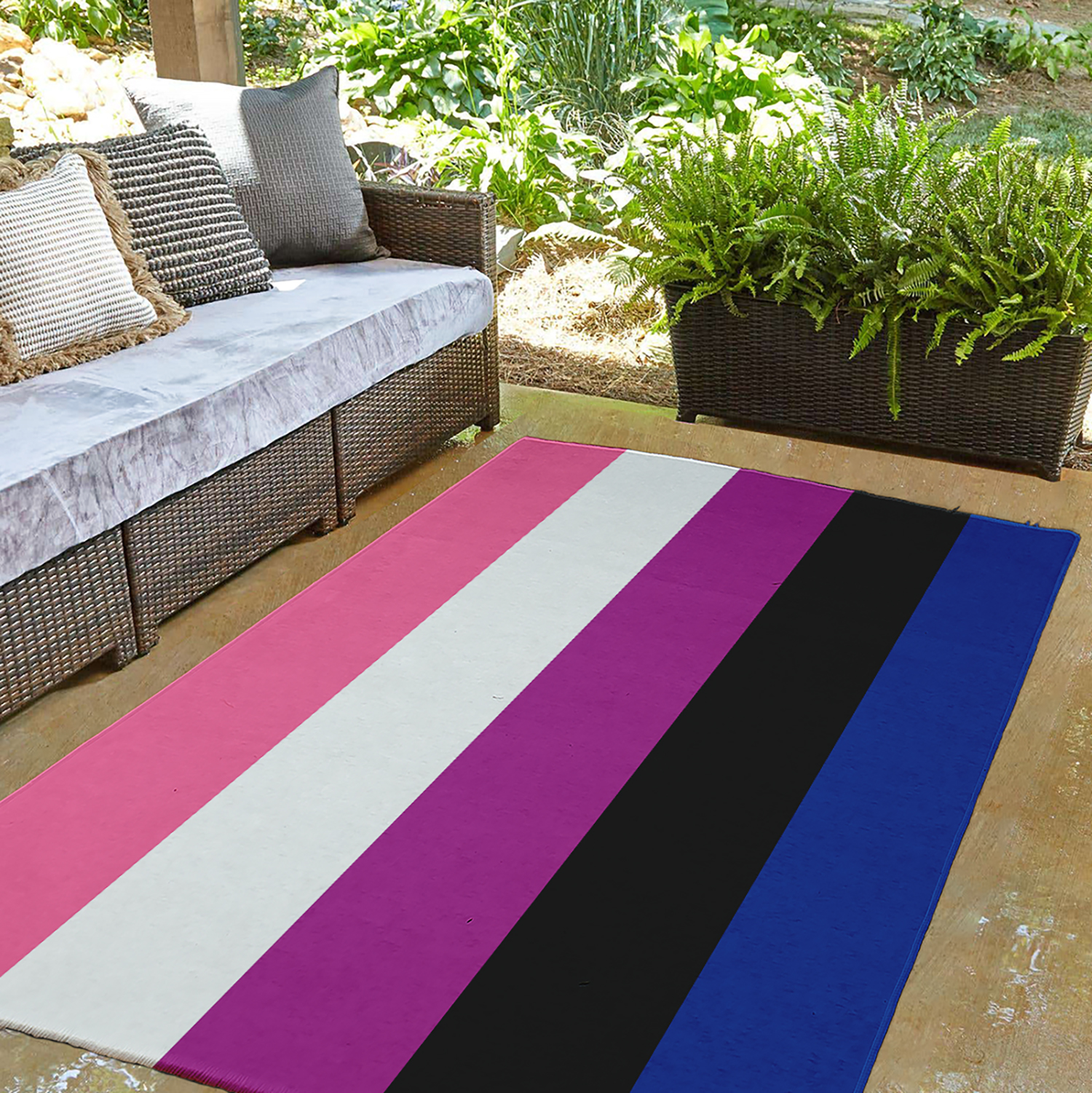 Simply Daisy 3' x 5' Genderfluid Genderfluid Chenille Indoor/Outdoor Rug