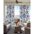 thumbnail image 6 of Purple Blue Hydrangea Blackout Curtains for Bedroom Living Room Darkening Curtains 96 Inches Long Watercolor Butterfly Flowers Window Curtain 2 Panels Set Window Treatment Grommet Drapes 52"x96", 6 of 9