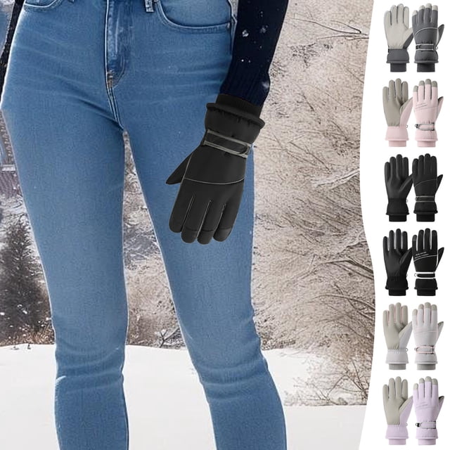 Xihbxyly Guantes de Esquí de Invierno, con Pantalla Táctil, Resistentes Al Viento y Al Agua, Agarre Antideslizante, Banda Reflectante, Ideales para Esquiar, Ciclismo y Senderismo, Talla Única Unisex,
