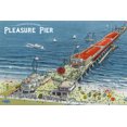 thumbnail image 4 of Galveston, Texas, Aerial View of Pleasure Pier and the Beach Front, Vintage Halftone (19x27 inches, Premium 500 Piece Jigsaw Puzzle for Adults and Family, Made in USA), 4 of 4
