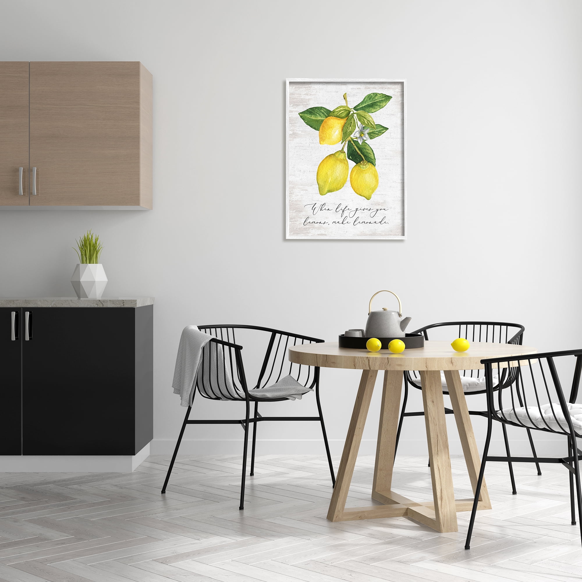 Stupell Industries Life & Lemons Phrase Food & Beverage Painting White Framed Art Print Wall Art, 24 x 30