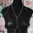 thumbnail image 5 of Heart O ring Slip Chain Necklace for Women Stainless Steel Cuban Chain Heart Necklace Punk Rock Collar Necklace Handmade Adjustable Lariat Y Necklace, 5 of 5