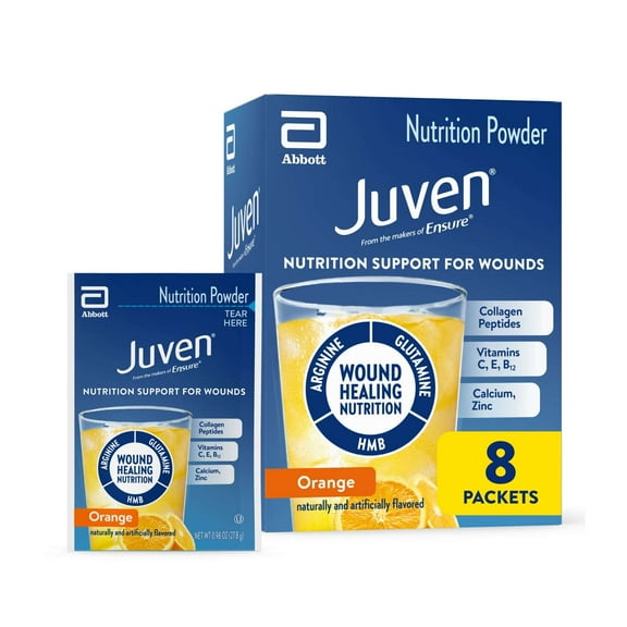 Juven Therapeutic Nutrition Drink Powder, Orange, 8 Packets