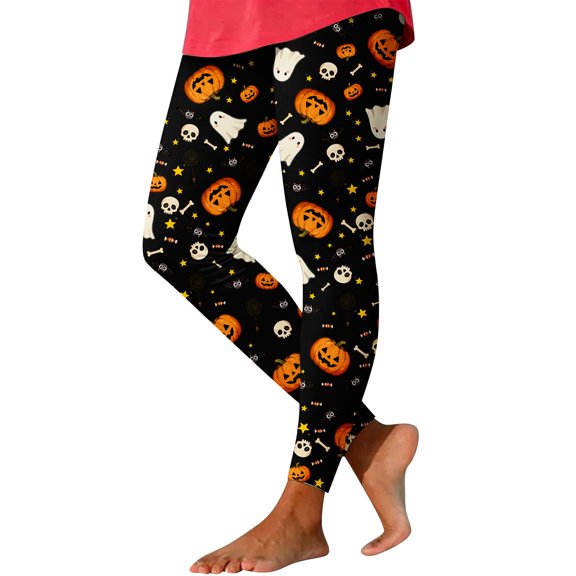 Compression Leggings for Women Graphic‑Print High‑Waist‑Stretchy 7‑Length Slim‑Fit Workout Pants Fitness Clothing M