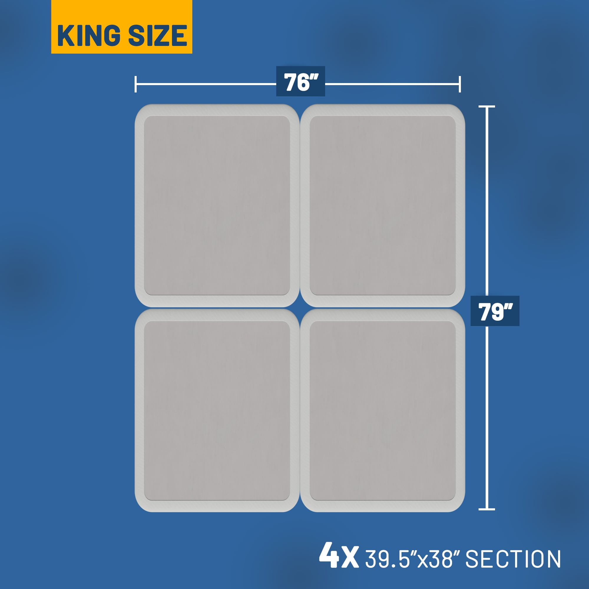 Continental Sleep, 4" King Fold Low High Profile Wood Box Spring for Mattress, White