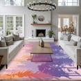 thumbnail image 3 of Forest Silhouette Area Rugs 6'x9', Small Throw Rugs for Kitchen Dining room, Retro Abstract Watercolor Forest Trees Pink Indoor Outdoor Rug Non-Slip Low Pile Carpet Runner Reversible Floor Mats, 3 of 8
