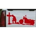 thumbnail image 1 of Christian Biker Kneeling at The Cross Car or Truck Window Decal Sticker, 1 of 1