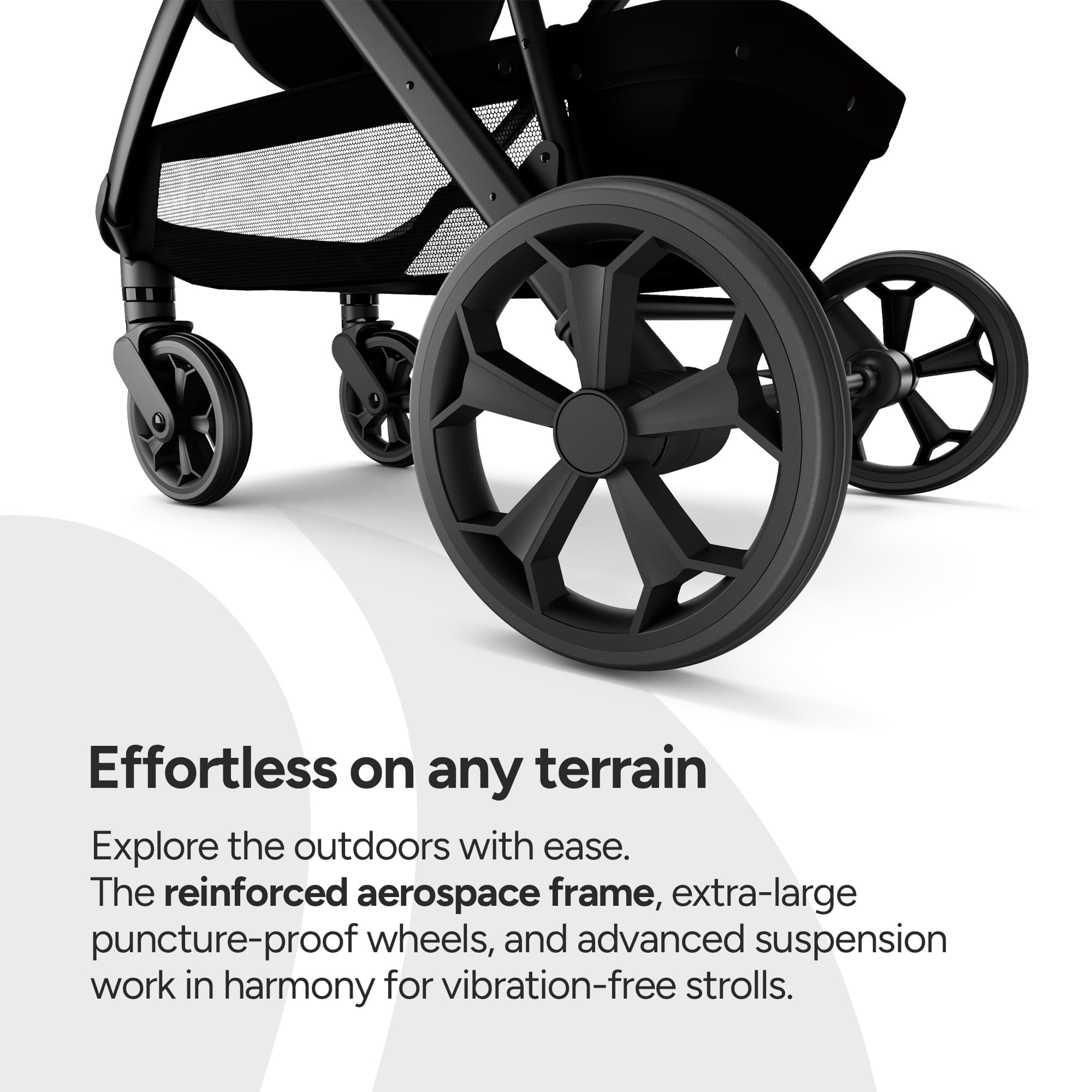Mompush Wiz Pro 2-in-1 Baby Stroller with Bassinet Mode, Full-Size All-Terrain Premium Stroller from Newborn to Toddler, Khaki, 23.8LB, Unisex