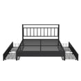 thumbnail image 4 of Metal& Wood Platform Bed with 4 Drawers, Metal Slats Support, Storage Platform Bed with Drawers, No Box Spring Needed, Easy Assembly(Black, Queen), 4 of 9