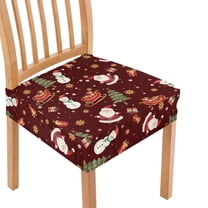 SEANATIVE Santa Claus Chair Covers Set of 2 Xmas Chair Seat Covers for Dining Chairs Red Chair Protective Cover with Elastic Bottom Dinning Chair Upholstered Cover Christmas Party Decor