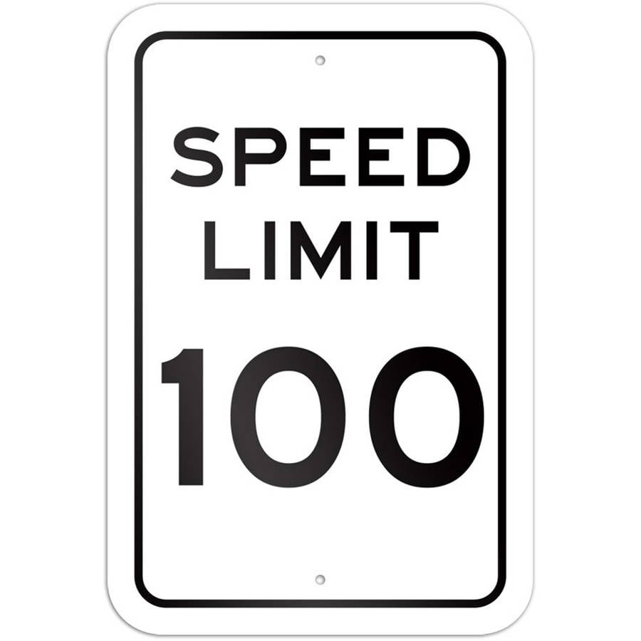 Speed Limit 100 Sign - Walmart.com