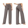 thumbnail image 3 of Pantalones Pierna para Mujer Pantalones Yoga Cintura Alta con Bolsillos Pantalones Deportivos Holgados y Elásticos para Trabajo o para Estar Cómoda en Casa Marrón XXL, 3 of 7