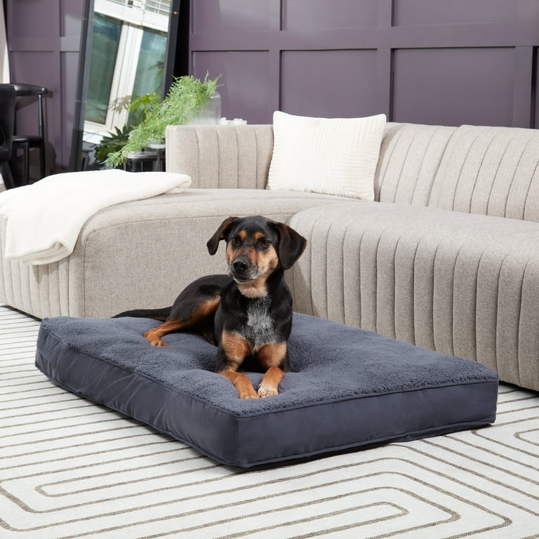 Happy Hounds Daisy Deluxe Sherpa Supportive Dog Bed,Blue Steel