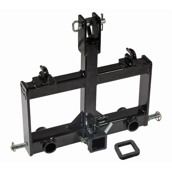 3 Point Trailer Hitch Attachments for Tractor w/ 2" Receiver Tractor Bucket G70 3/8" Grab Hooks, and 2 Hay Spear Holes for Category 0 Tractors