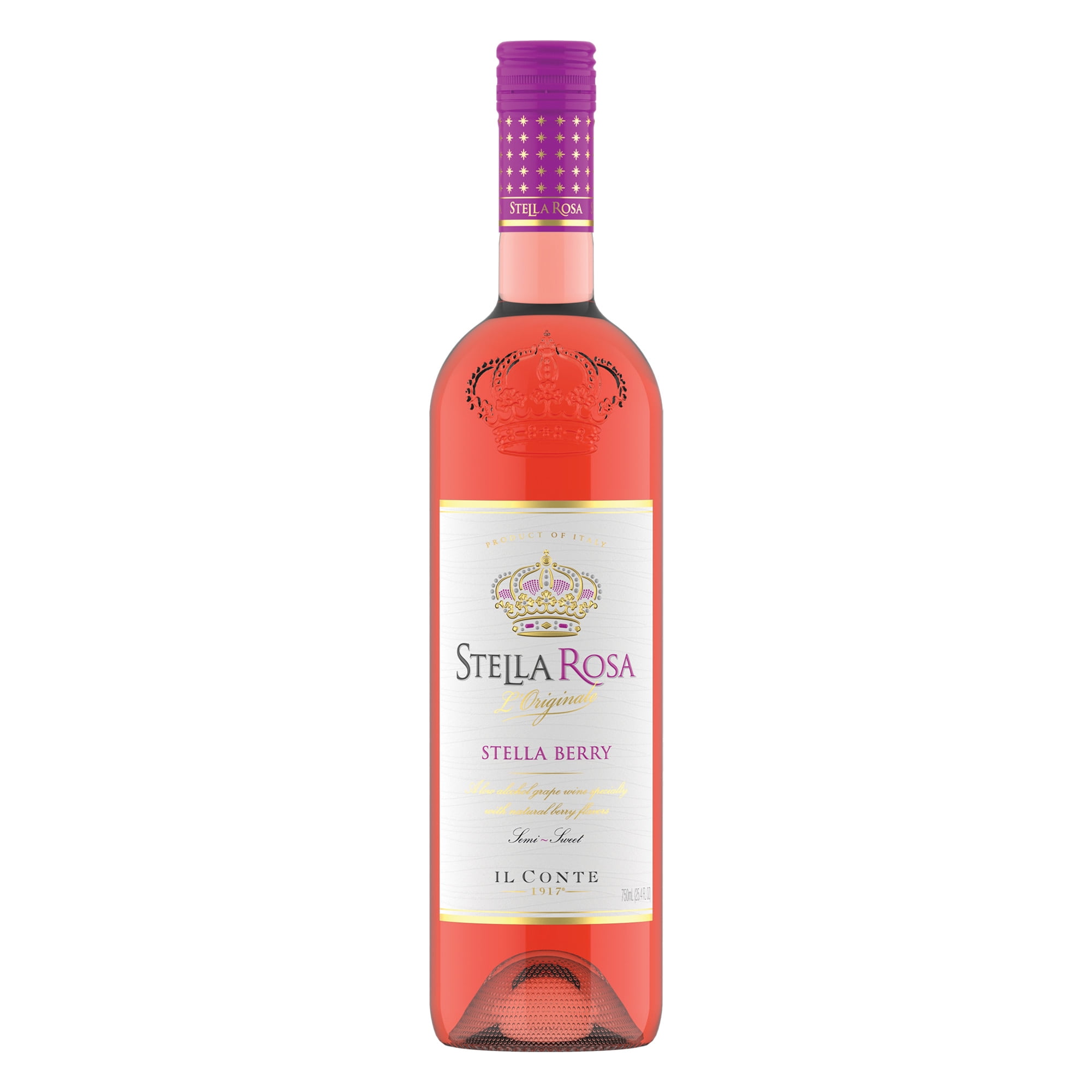 Stella Rosa Berry Semi-Sweet Rose Wine, 750ml Glass Bottle, Piedmont, Italy