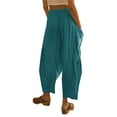 thumbnail image 6 of Liacowi Women Wide Leg Pants Loose Casual High Waist Harem Trousers for Work Office Streetwear Beachwear, 6 of 7