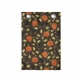 thumbnail image 1 of Autumn Hanging Pocket Organizer, Seasonal Halloween Pumpkin Fallen Yellow Leaves Printed Illustration, Printed Polyester Storage Bag with Pockets, 14" x 20", Taupe and Burnt Sienna, 1 of 2