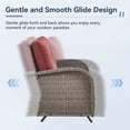 thumbnail image 6 of Gymojoy Outdoor 2-Person Wicker Rocking Bench,Patio Glider Porch Loveseat 2 Seater Couch Sofa with Cushions for Backyard,Porch,Balcony, 6 of 7