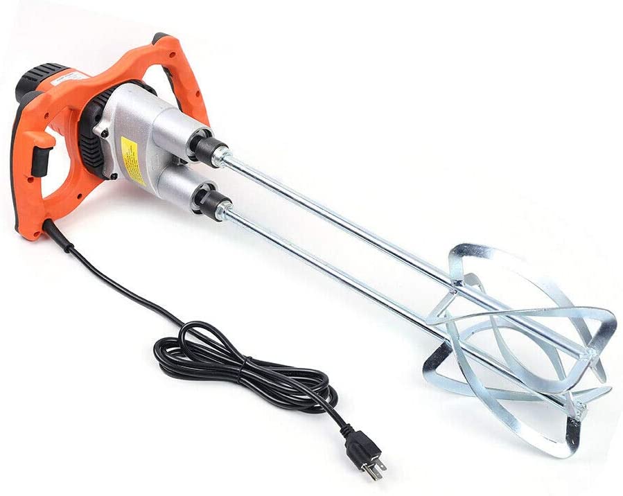 ANQIDI 1600W Double Rod Mixer Double Paddle Electric Concrete Cement Mortar Hand Held Mixer
