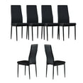 thumbnail image 4 of DreamBuck Dining Chairs Set of 6, Modern Minimalist, Fireproof Leather Sprayed, Metal Pipe Diamond Grid Pattern, Restaurant Home Conference Chair, Black, 4 of 8