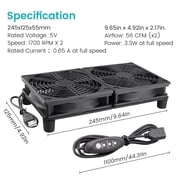 USB speed cooling fan, DC5V, 4cm x 8cm x 12cm x 14cm, suitable for computer case, cabinet, router and other fans.,24cm-55CFM