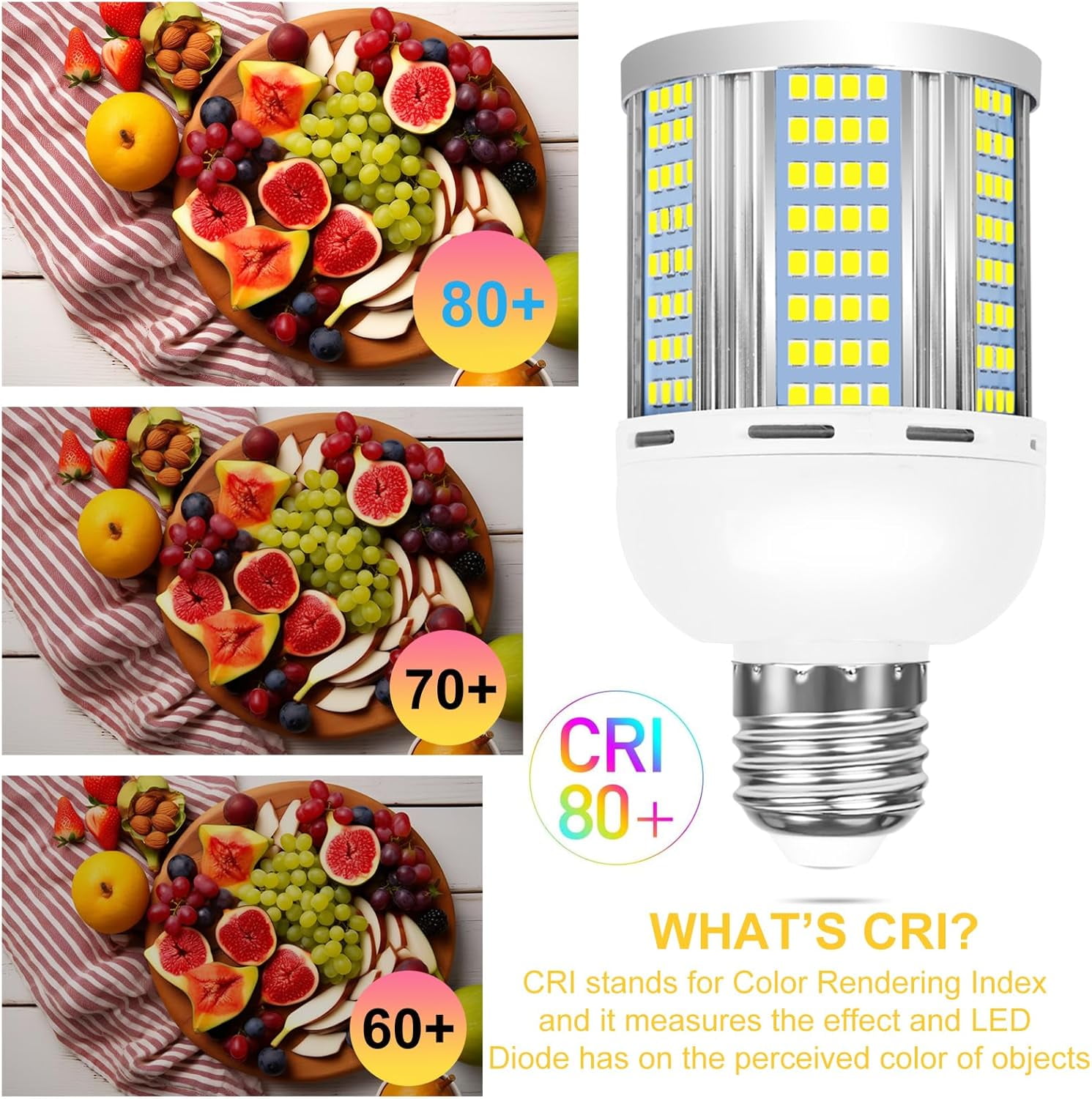 2 Pack 200W Equivalent Led Corn Light Bulb, 3000 Lumen 3000K Daylight White 30W LED Corn Lamp, E26/E27 Base LED Light Bulb for Home Garden Garage Backyard Street Office Household