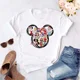 thumbnail image 1 of Camiseta de Mickey Minnie Mouse, camiseta con estampado de sombrero de Navidad, camiseta de moda para mujer, ropa femenina, camiseta Kawaii de Disney, 1 of 5