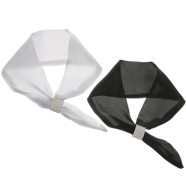 2 piezas Bufanda de cuello Bufanda elegante Campo Seda Bufanda Accesorios de ropa para mujeres