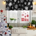 thumbnail image 6 of 2 Pack Valances for Windows, Coastal Coral Window Valances for Living Room/Bedroom/Bathroom, Summer Beach Black Shells Starfish Ocean Light Filtering Kitchen Curtain Valance 60"W x18" L, 6 of 9