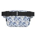 thumbnail image 3 of Fuzoiu Blue Paisley Print Unisex Square Double Layer Waist Bag,Crossbody Fanny Pack Travel Workout Accessory, 3 of 9
