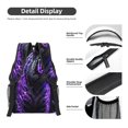 thumbnail image 4 of Rateoe Purple Plant White Tiger Pattern Durable Student Backpack Laptop Bag- Ergonomic Design, Waterproof Twill Fabric - Ideal for School, Travel, and Outdoor Activities, 4 of 6