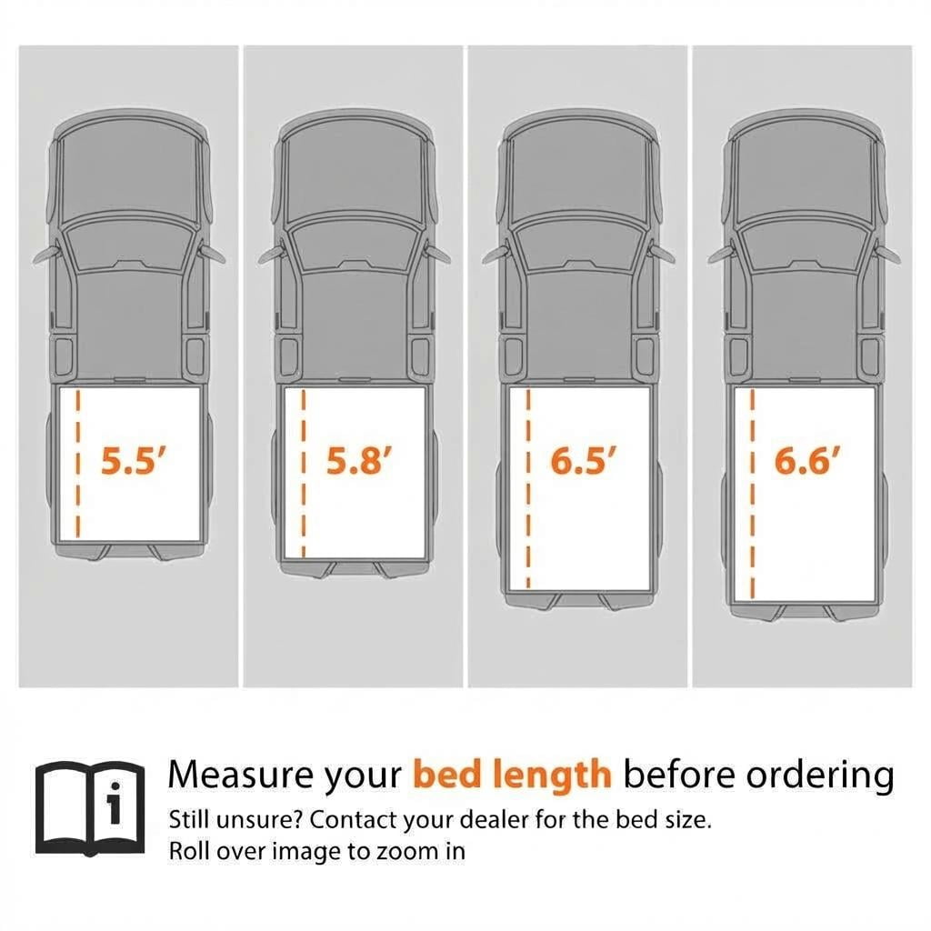 Soft Tri-Fold Truck Tonneau Cover – Fits 2019-2024 Models, 6.6FT Bed, All-Weather Cargo Protection