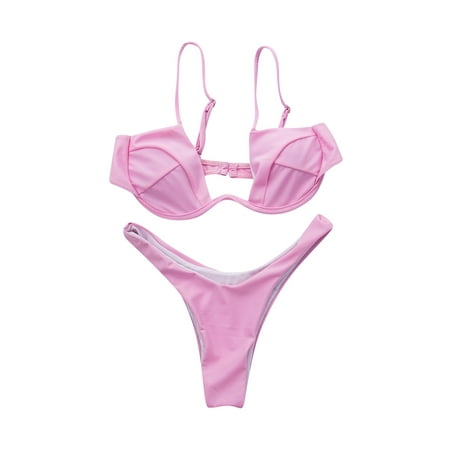 Nituyy Women Push-up Padded Bra Bandage Bikini Set Swimsuit