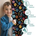 thumbnail image 3 of Blackout Kids Curtains,Black Colorful Skull Bone Pattern Childrens Insulated Curtains Set Of 2,Bedroom Essentials,Toddler Room Decor 42x84in(106x213cm), 3 of 5