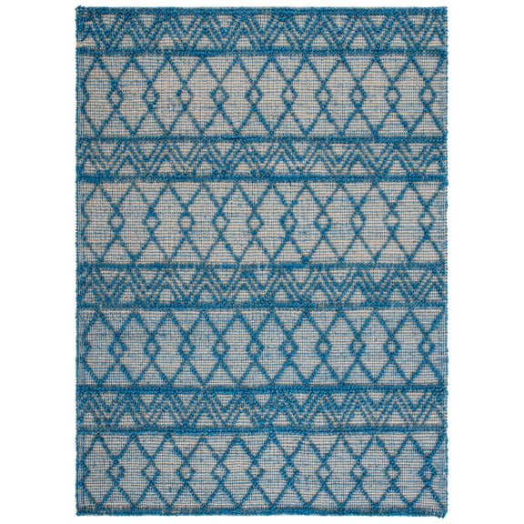 SAFAVIEH Natural Fiber Tayler Geometric Area Rug, Blue/Natural, 8' x 10'